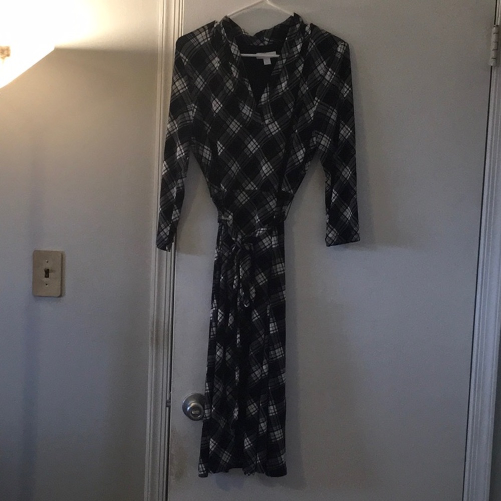 Long sleeve plaid belted, charter club